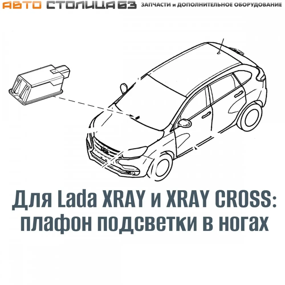 Купить Плафон освещения порога Lada Vesta NG, подсветки ног Lada XRAY по  цене 330 рублей.